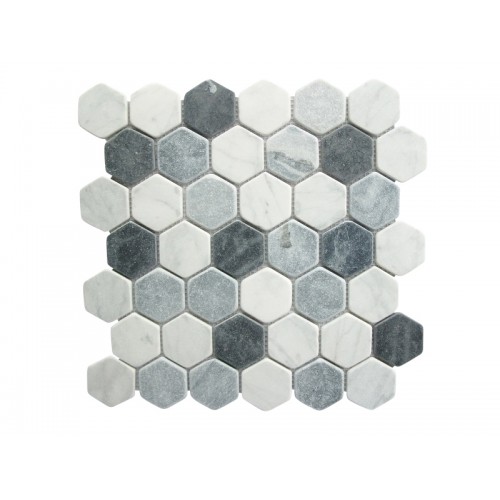 Tumbled Carrara White, Gray, Black and White marbl...