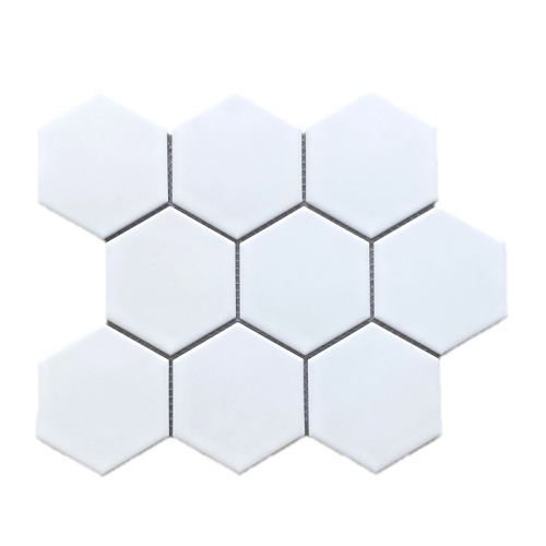 White 4" Hexagon