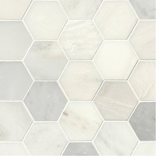 Greecian White 3" Hexagon Polished