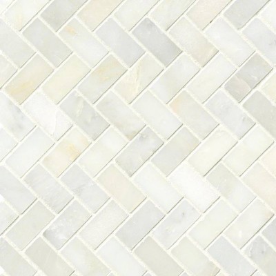 Greecian White Herringbone Pattern Polished