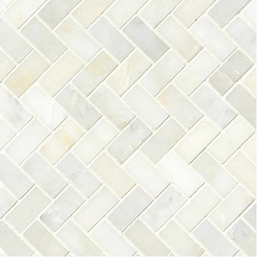 Greecian White Herringbone Pattern Polished