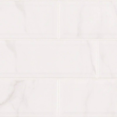 Classique White Carrara Glossy 4x16 Beveled