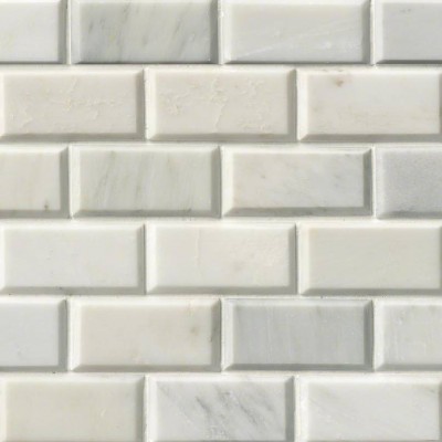 Greecian White Subway Tile Beveled 2x4