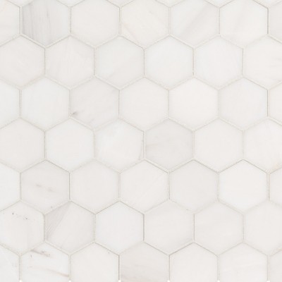 Bianco Dolomite 2" Hexagon Polished