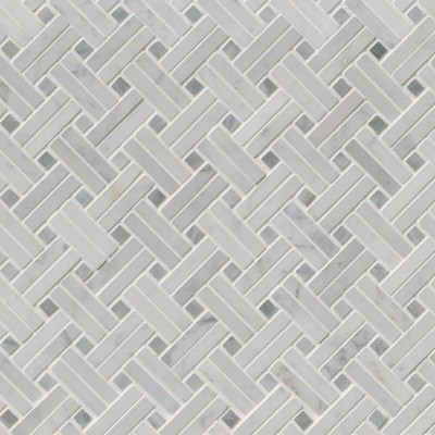 Carrara White Basketweave Pattern Polished