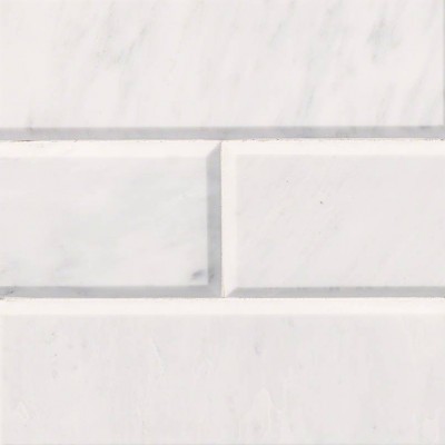 Carrara White Subway 4x12 Beveled Polished