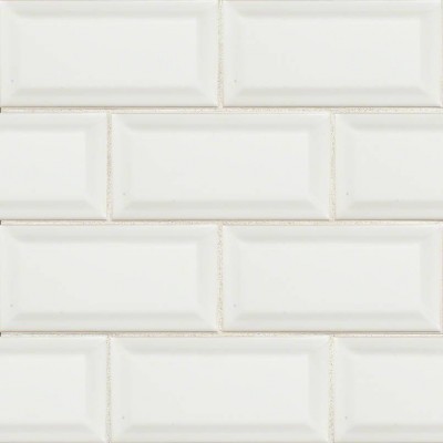 White Subway Tile Beveled 3x6