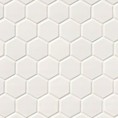 White Glossy 2x2 Hexagon 