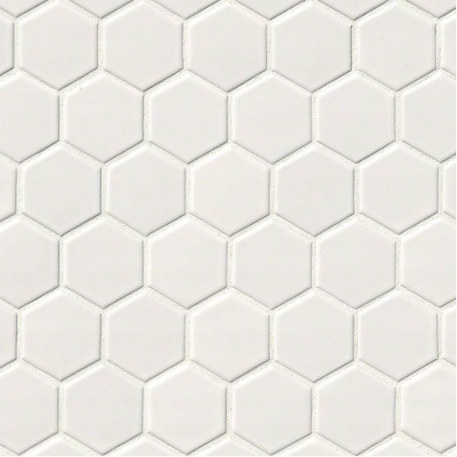 White Glossy 2x2 Hexagon 